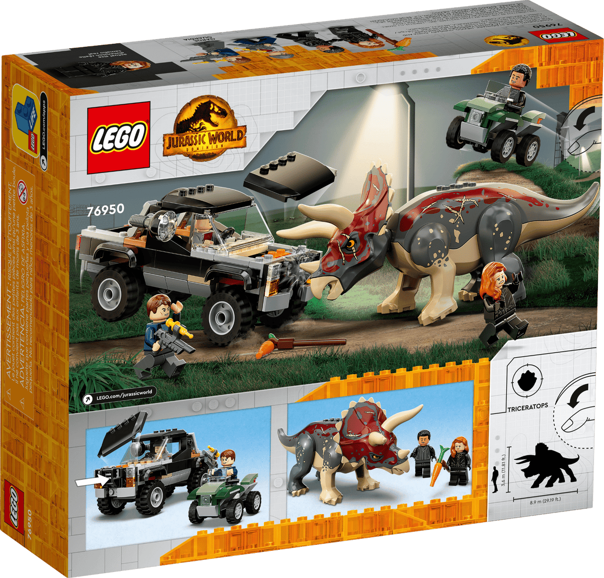 76950 LEGO Jurassic World Dominion Triceratops Pick-up Truck Ambush *RETIRED*